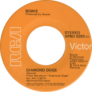 Export David Bowie: export copy of RCA APB0-0293EX, David Bowie's "Diamond Dogs" from 1974.