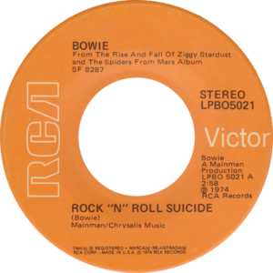 Export David Bowie: export copy of RCA LPBO-5021, "Rock 'N' Roll Suicide" from 1974.