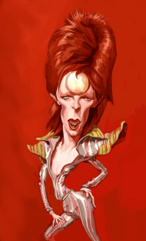Export David Bowie: caricature of Ziggy Stardust by carcoma.com.
