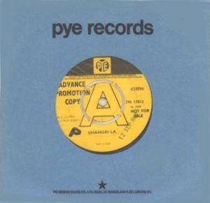 Arthur album: yellow label promo copy of SHANGRI-LA single on Pye UK.