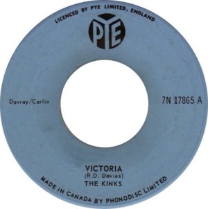 Arthur album: blue label stock copy of VICTORIA single on Pye Canada.